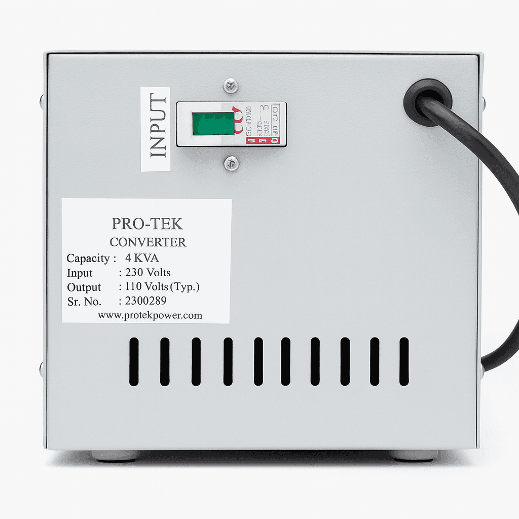 110 Volts Converter – Back View